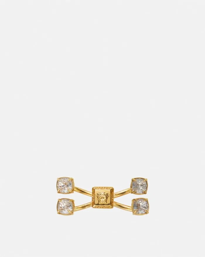 Versace Rings Crystal Medusa Square Cuff Ring Gold 8211 Women