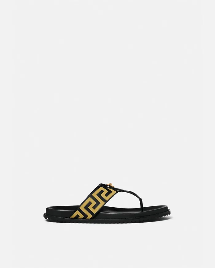 Versace Sandals and Slides Medusa Greca Sandals Blackgold 8211 Men