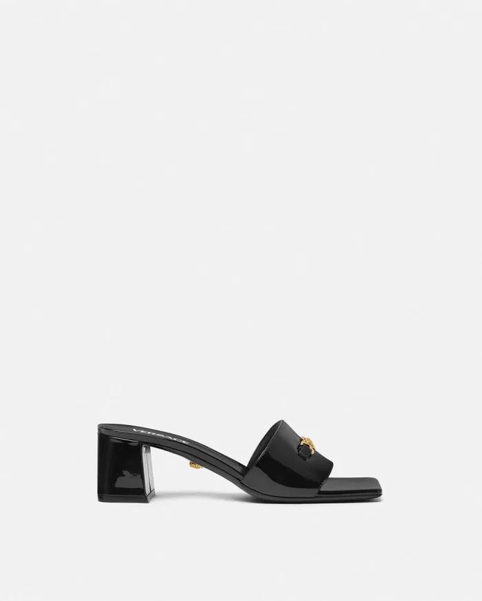 Versace Sandals Medusa 03995 Patent Mules 55 Mm Blackgold 8211 Women