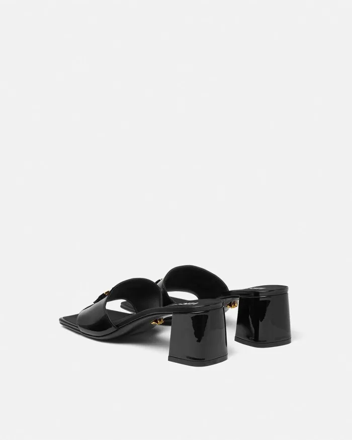 Versace Sandals Medusa 03995 Patent Mules 55 Mm Blackgold 8211 Women