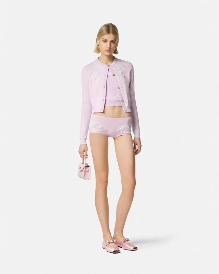 Versace Shirts and Tops Embroidered Cashmere Knit Top Light Pink 8211 Women Versace Shirts and Tops Embroidered Cashmere Knit Top Light Pink 8211 Women