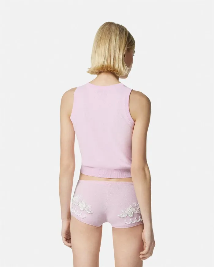 Versace Shirts and Tops Embroidered Cashmere Knit Top Light Pink 8211 Women Versace Shirts and Tops Embroidered Cashmere Knit Top Light Pink 8211 Women