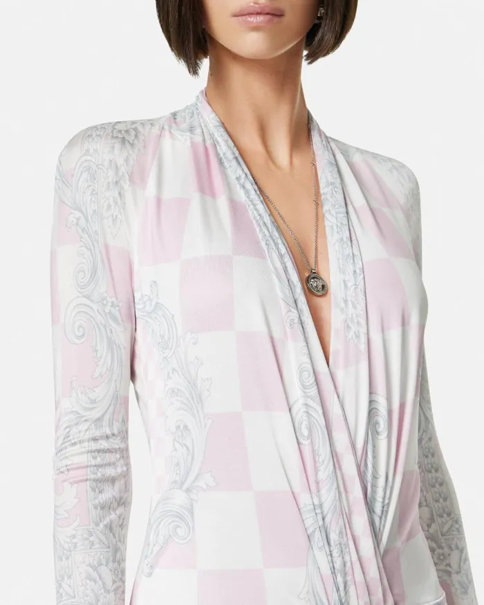 Versace Shirts and Tops Medusa Contrasto Draped Bodysuit Pinkprint 8211 Women Versace Shirts and Tops Medusa Contrasto Draped Bodysuit Pinkprint 8211 Women
