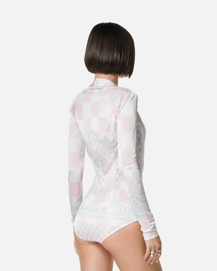 Versace Shirts and Tops Medusa Contrasto Draped Bodysuit Pinkprint 8211 Women Versace Shirts and Tops Medusa Contrasto Draped Bodysuit Pinkprint 8211 Women