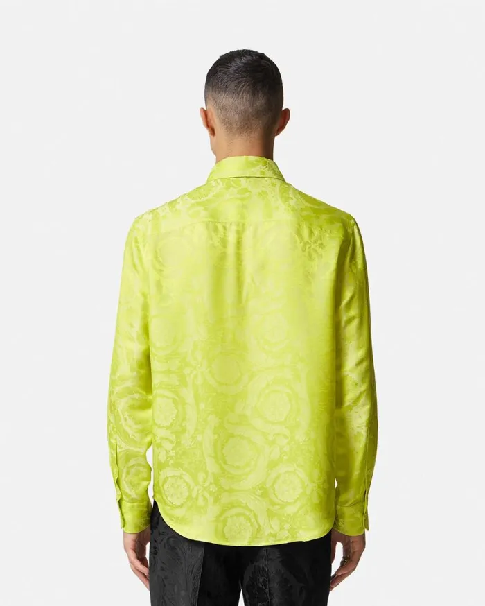 Versace Shirts Barocco SilkBlend Shirt Yellow 8211 Men Versace Shirts Barocco SilkBlend Shirt Yellow 8211 Men