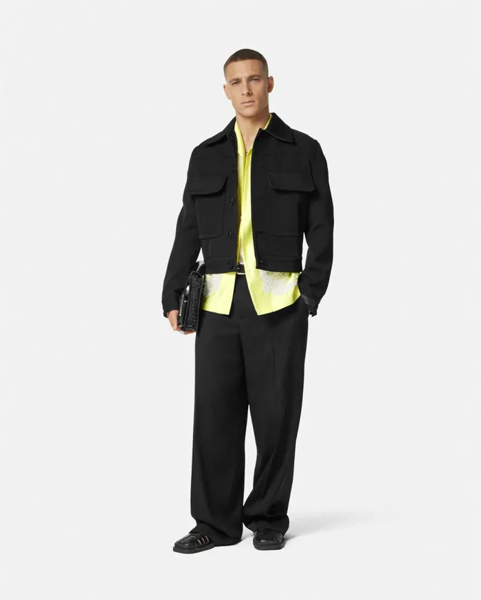 Versace Shirts Embroidered Duchesse Shirt Yellow 8211 Men Versace Shirts Embroidered Duchesse Shirt Yellow 8211 Men