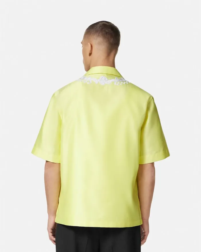 Versace Shirts Embroidered Duchesse Shirt Yellow 8211 Men Versace Shirts Embroidered Duchesse Shirt Yellow 8211 Men