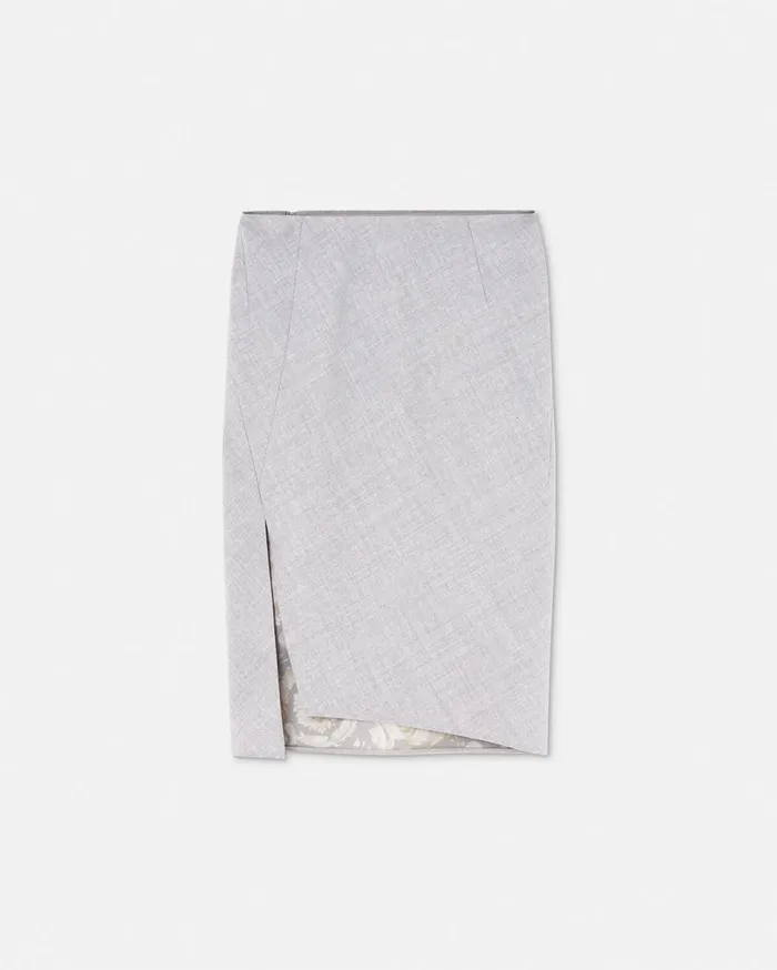Versace Skirts Mlange Slit Pencil Skirt Gray 8211 Women