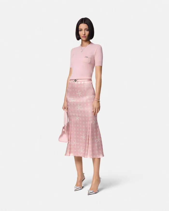 Versace Skirts Stella Marina Flowing Silk Midi Skirt White 8211 Women Versace Skirts Stella Marina Flowing Silk Midi Skirt White 8211 Women