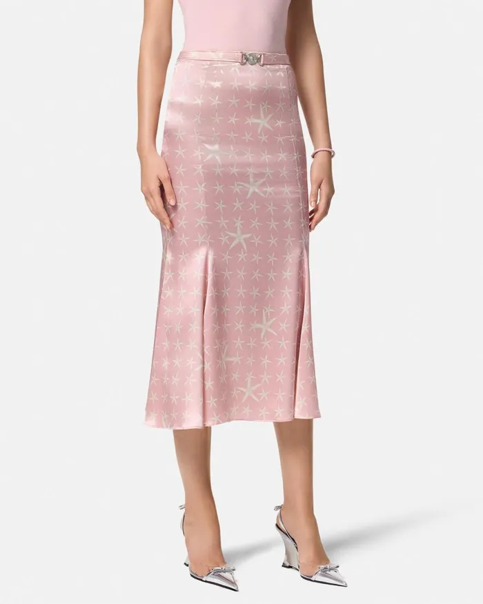 Versace Skirts Stella Marina Flowing Silk Midi Skirt White 8211 Women Versace Skirts Stella Marina Flowing Silk Midi Skirt White 8211 Women
