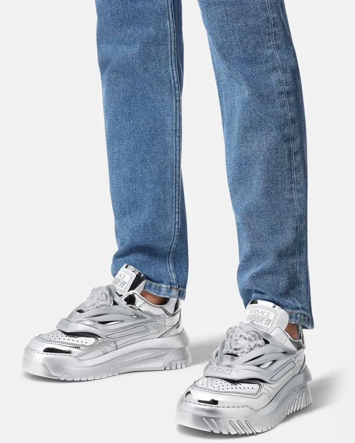 Versace Sneakers Odissea Metallic Sneakers Silver 8211 Women Versace Sneakers Odissea Metallic Sneakers Silver 8211 Women