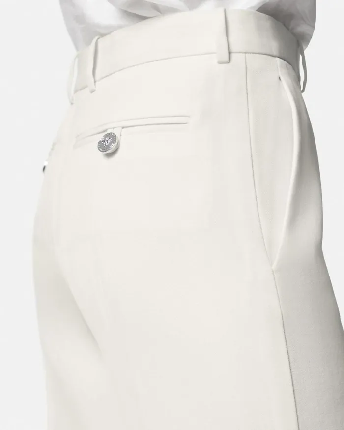 Versace Suits Grain De Poudre StraightLeg Pants White 8211 Women