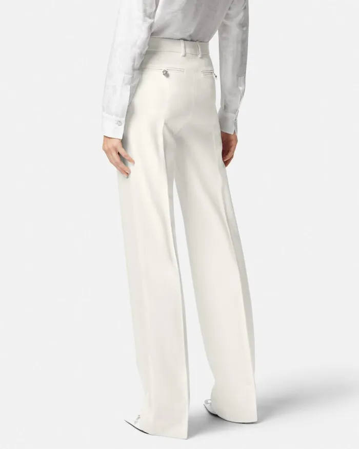 Versace Suits Grain De Poudre StraightLeg Pants White 8211 Women