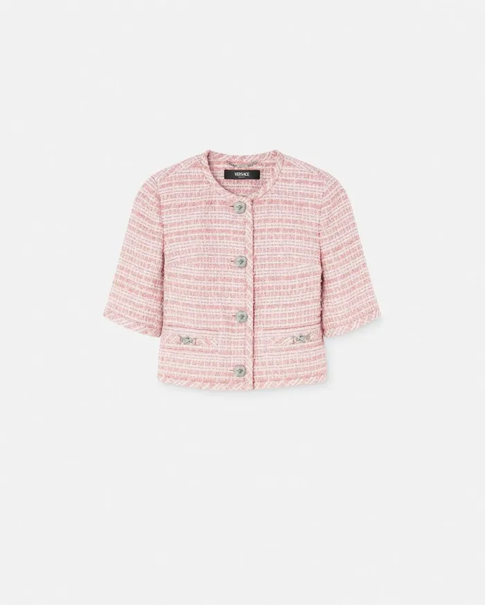 Versace Suits Tweed Cardigan Jacket Light Pink 8211 Women