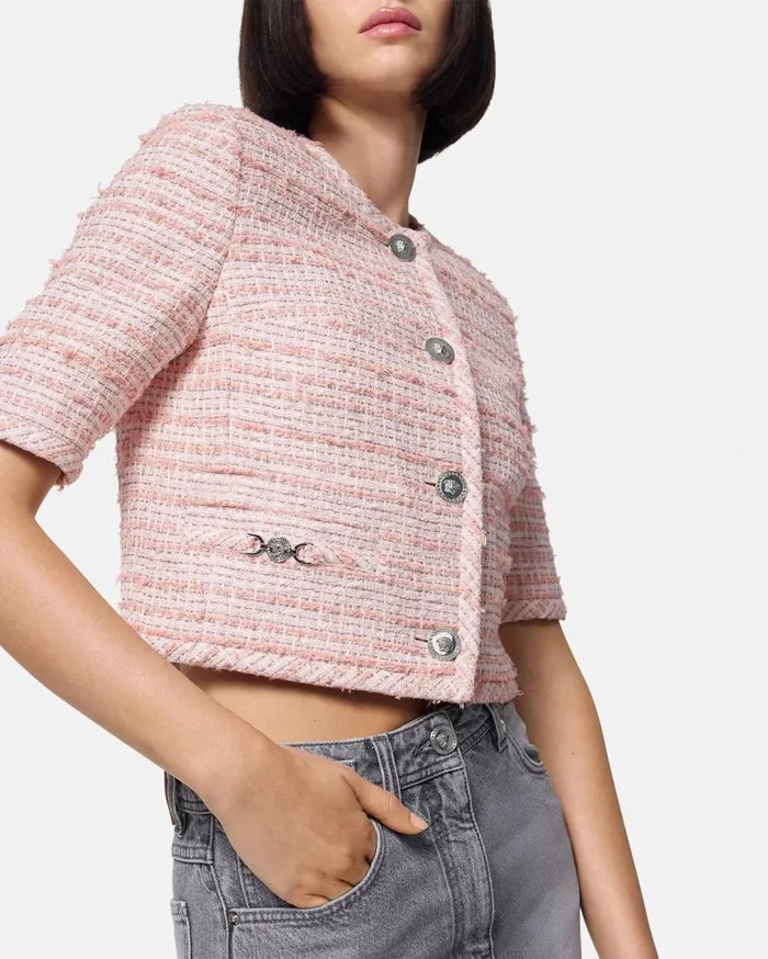 Versace Suits Tweed Cardigan Jacket Light Pink 8211 Women Versace Suits Tweed Cardigan Jacket Light Pink 8211 Women