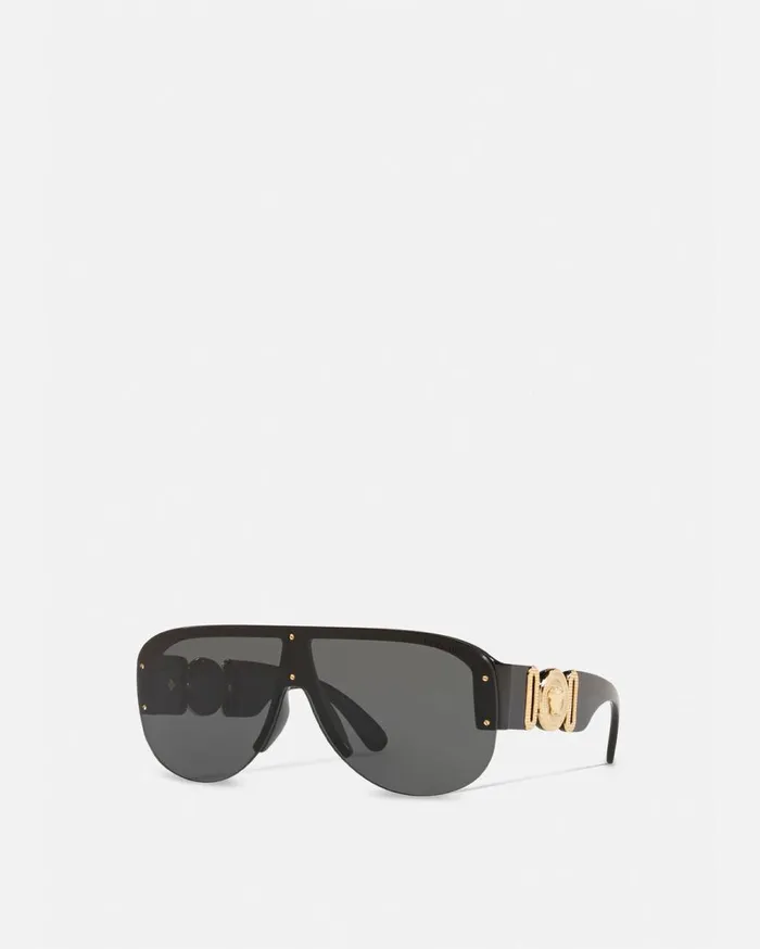 Versace Sunglasses Medusa Biggie Pilot Sunglasses Black 8211 Men