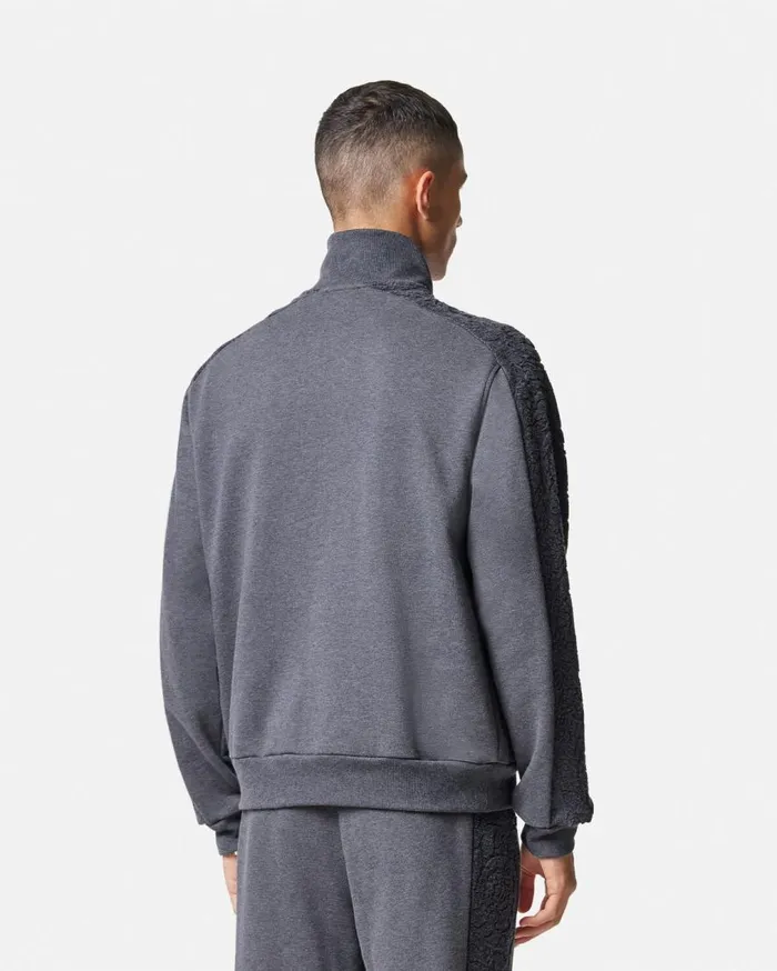 Versace Sweatshirts Barocco Towel Zip Sweatshirt Gray 8211 Men Versace Sweatshirts Barocco Towel Zip Sweatshirt Gray 8211 Men