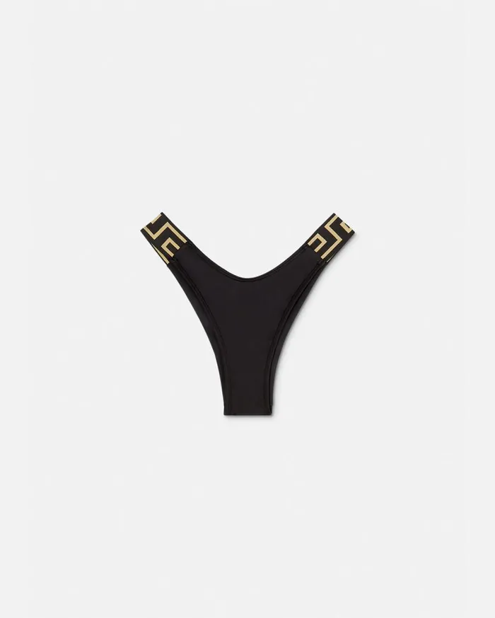 Versace Swimwear Greca Border Bikini Bottoms Black 8211 Women
