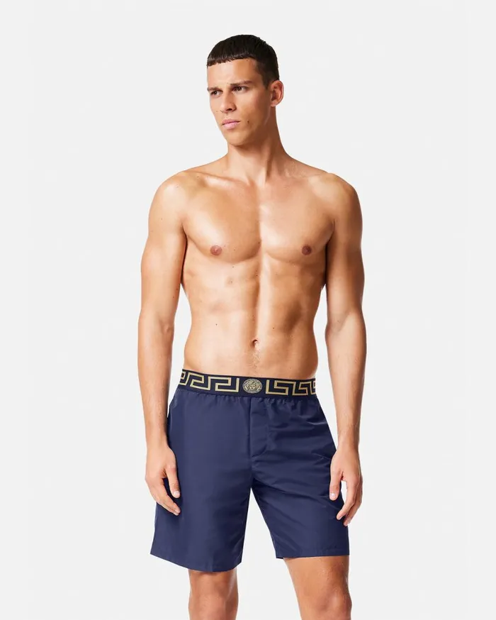Versace Swimwear Greca Border Boardshorts Blue 8211 Men