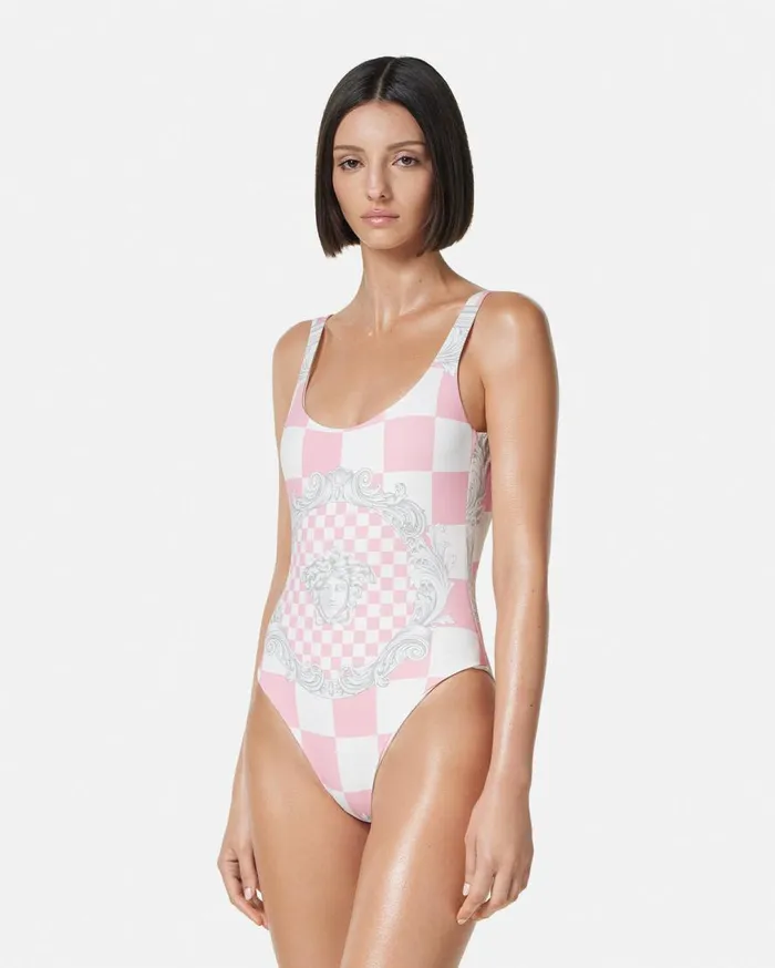 Versace Swimwear Medusa Contrasto OnePiece Swimsuit Pinkprint 8211 Women Versace Swimwear Medusa Contrasto OnePiece Swimsuit Pinkprint 8211 Women