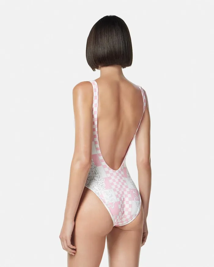 Versace Swimwear Medusa Contrasto OnePiece Swimsuit Pinkprint 8211 Women Versace Swimwear Medusa Contrasto OnePiece Swimsuit Pinkprint 8211 Women