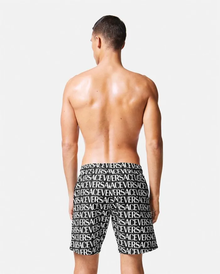 Versace Swimwear Versace Allover Boardshorts Black 8211 Men Versace Swimwear Versace Allover Boardshorts Black 8211 Men