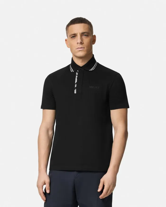 Versace TShirts and Polos Barocco Polo Shirt Black 8211 Men Versace TShirts and Polos Barocco Polo Shirt Black 8211 Men