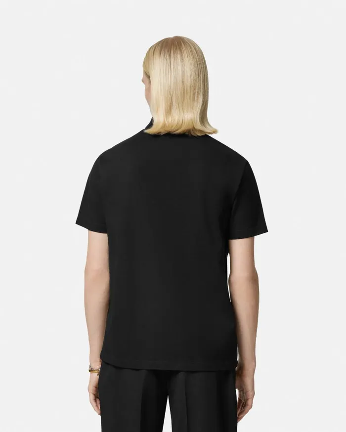 Versace TShirts and Polos Embroidered Coupe Blason Polo Shirt Black 8211 Men Versace TShirts and Polos Embroidered Coupe Blason Polo Shirt Black 8211 Men