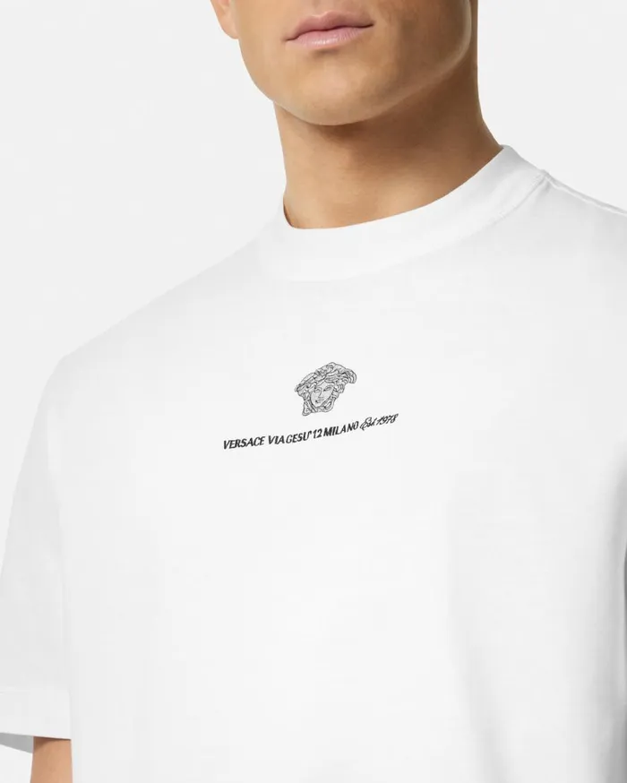 Versace TShirts and Polos Embroidered Medusa Milano TShirt White 8211 Men Versace TShirts and Polos Embroidered Medusa Milano TShirt White 8211 Men