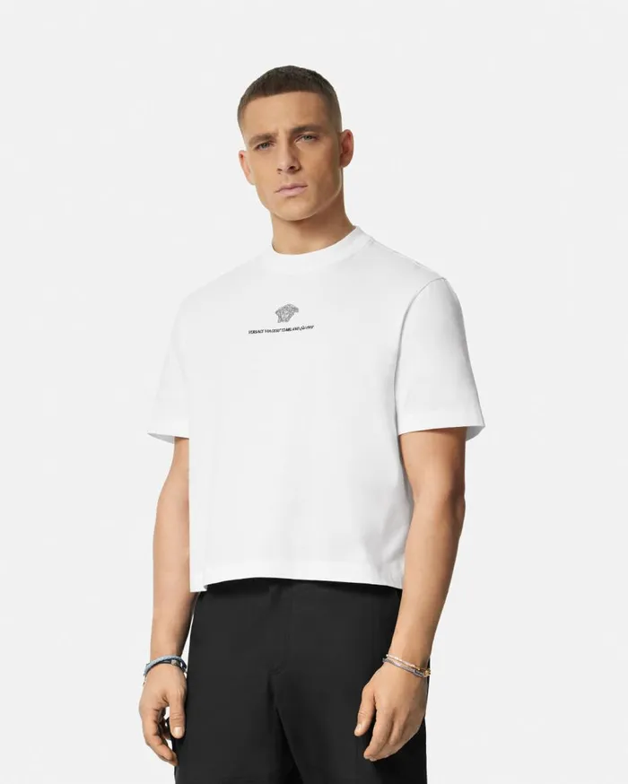 Versace TShirts and Polos Embroidered Medusa Milano TShirt White 8211 Men Versace TShirts and Polos Embroidered Medusa Milano TShirt White 8211 Men