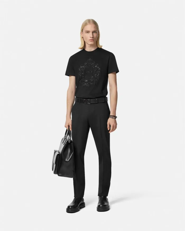 Versace TShirts and Polos Versace Cartouche TShirt Black 8211 Men Versace TShirts and Polos Versace Cartouche TShirt Black 8211 Men