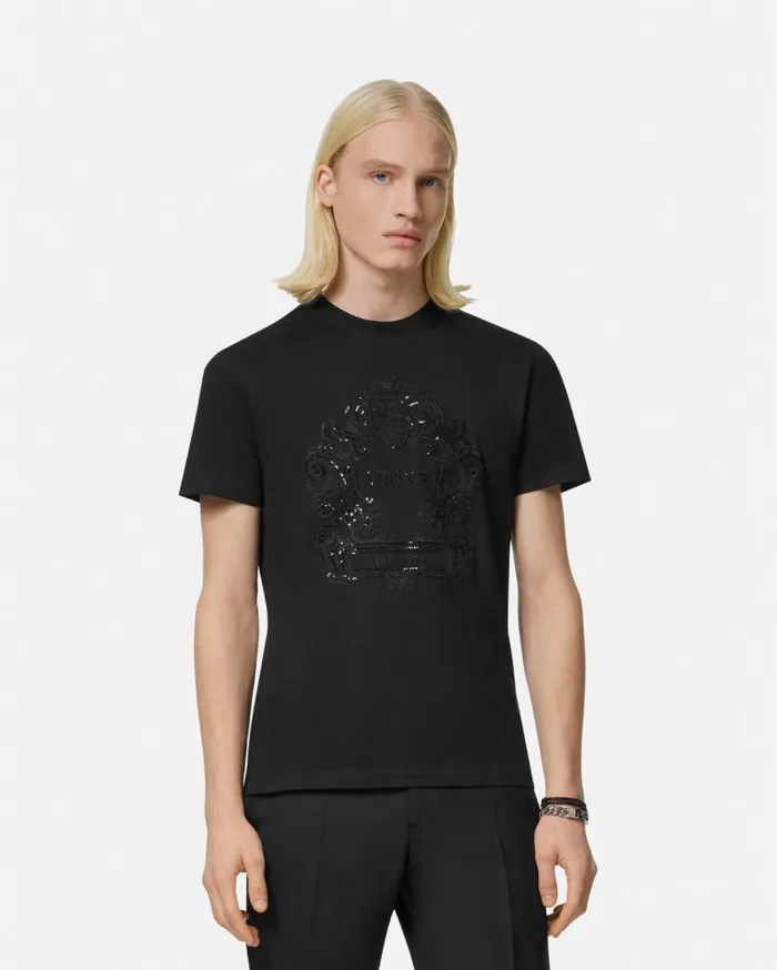 Versace TShirts and Polos Versace Cartouche TShirt Black 8211 Men Versace TShirts and Polos Versace Cartouche TShirt Black 8211 Men