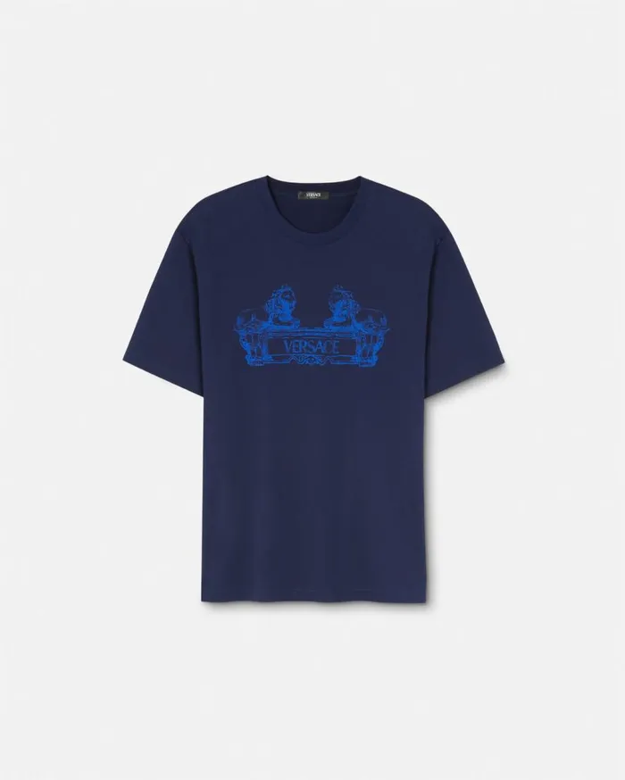 Versace TShirts and Polos Versace Cartouche Tshirt Blue 8211 Men