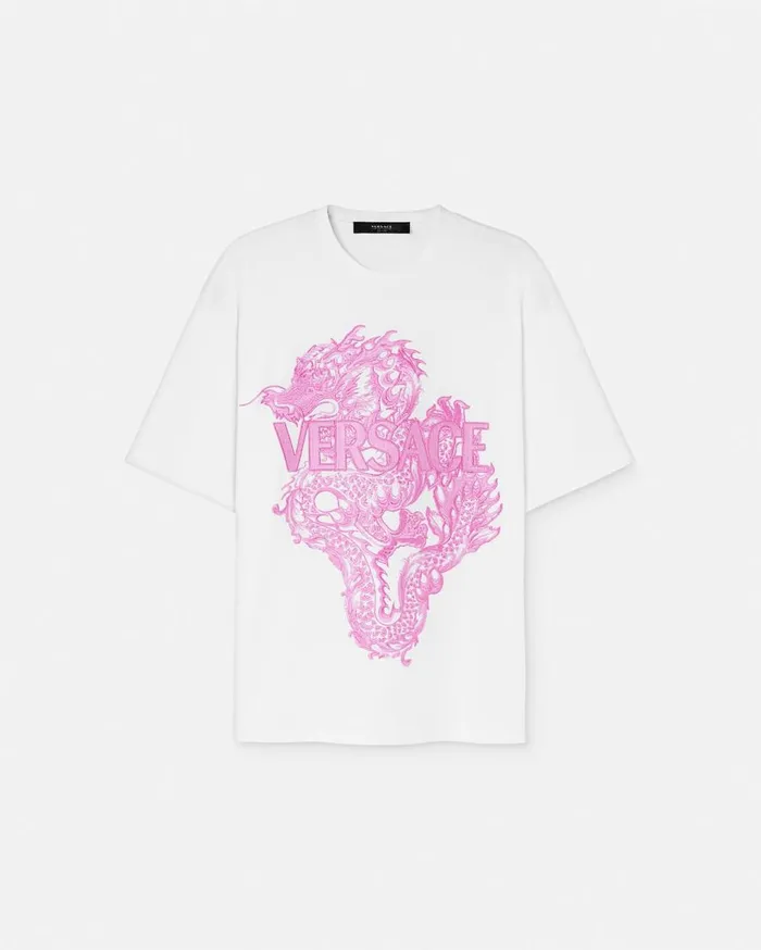 Versace TShirts and Sweatshirts Year Of The Dragon TShirt Whiteprint 8211 Women