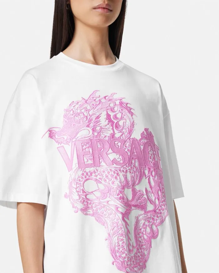 Versace TShirts and Sweatshirts Year Of The Dragon TShirt Whiteprint 8211 Women Versace TShirts and Sweatshirts Year Of The Dragon TShirt Whiteprint 8211 Women
