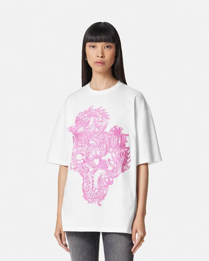 Versace TShirts and Sweatshirts Year Of The Dragon TShirt Whiteprint 8211 Women Versace TShirts and Sweatshirts Year Of The Dragon TShirt Whiteprint 8211 Women