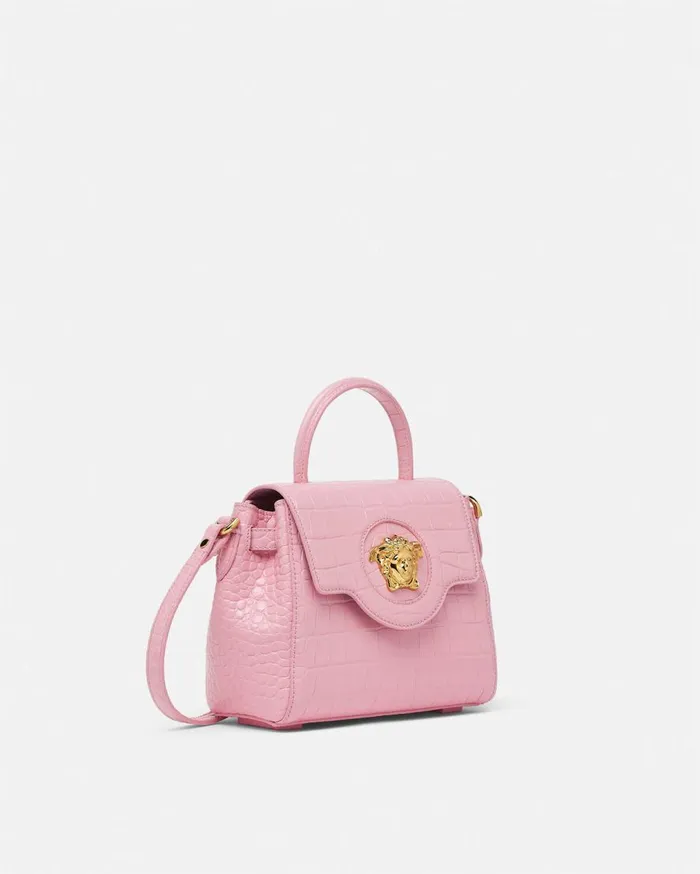 Versace Top Handle Croc La Medusa Small Handbag Pink 8211 Women Versace Top Handle Croc La Medusa Small Handbag Pink 8211 Women