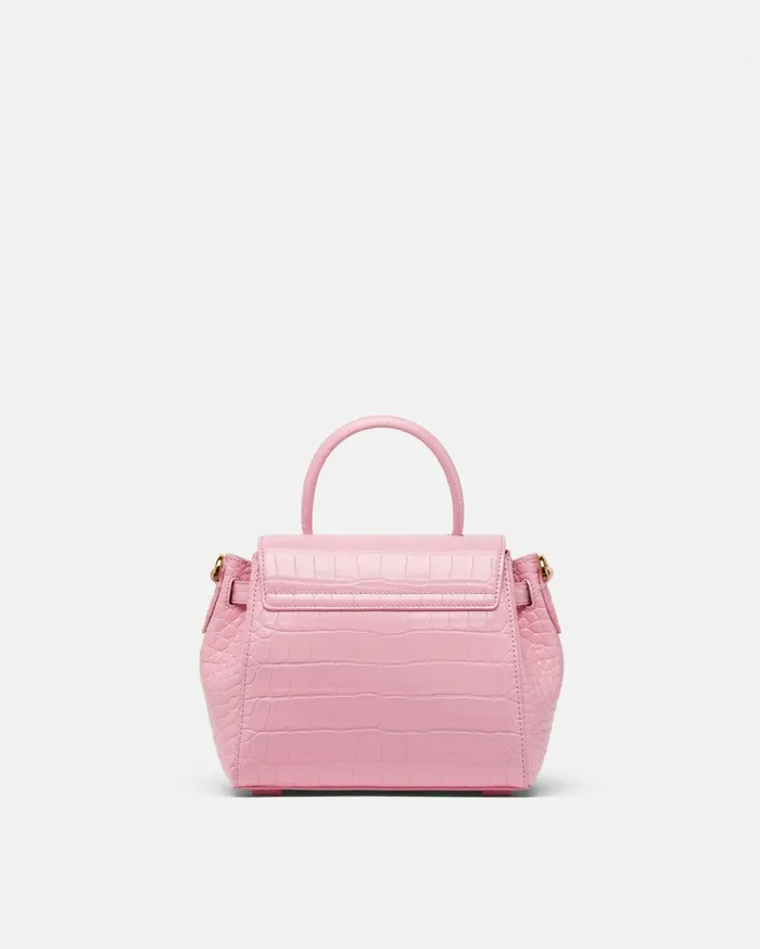 Versace Top Handle Croc La Medusa Small Handbag Pink 8211 Women Versace Top Handle Croc La Medusa Small Handbag Pink 8211 Women