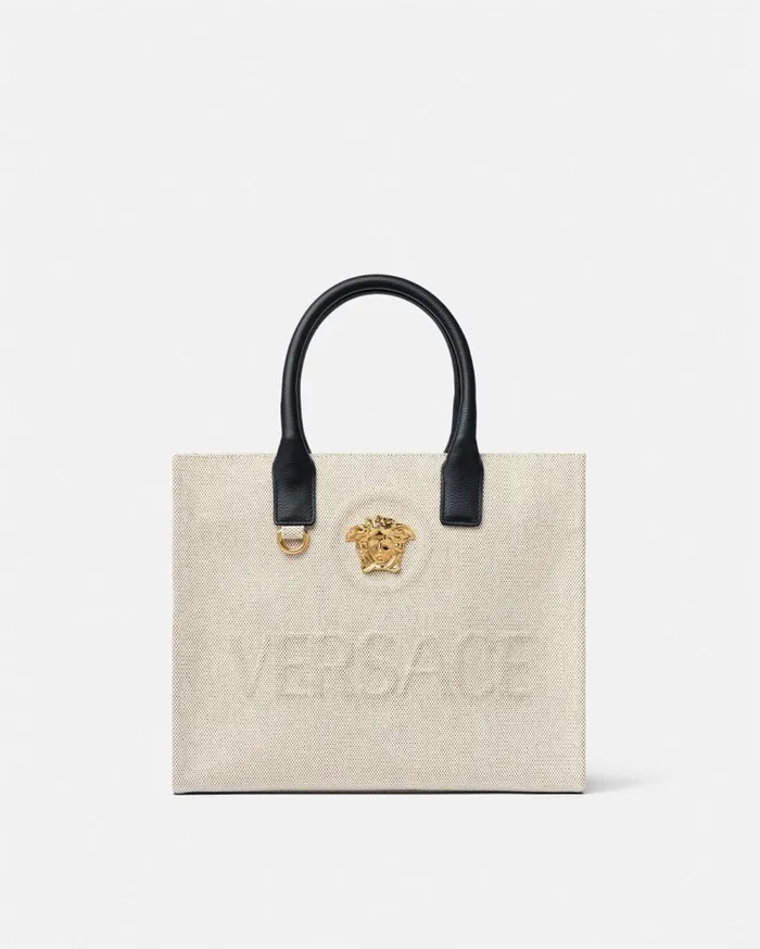 Versace Totes La Medusa Canvas Small Tote Bag Beige 8211 Women