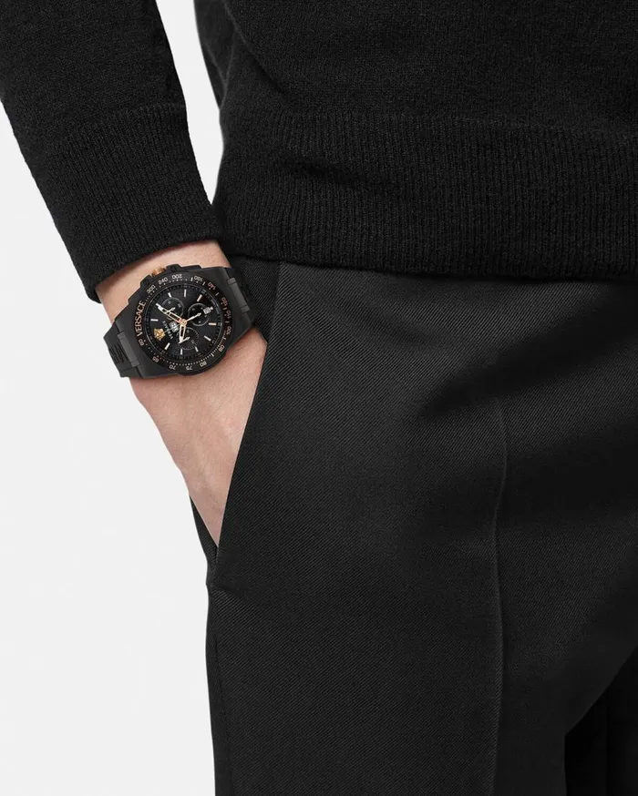 Versace Watches Greca Extreme Chrono Watch Black 8211 Men Versace Watches Greca Extreme Chrono Watch Black 8211 Men