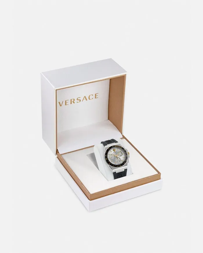 Versace Watches Greca Extreme Chrono Watch Blacksilver 8211 Men Versace Watches Greca Extreme Chrono Watch Blacksilver 8211 Men
