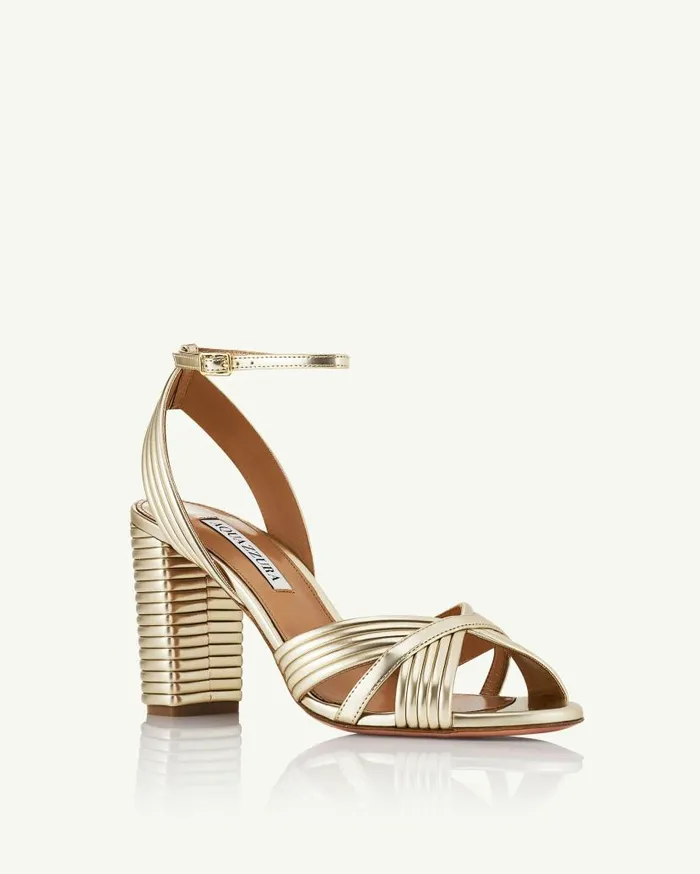 Very Sundance Sandal 85 Gold Women Aquazzura Sandals