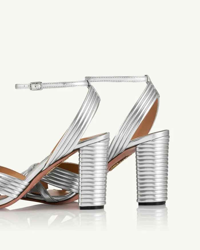 Very Sundance Sandal 85 Silver Women Aquazzura Sandals Very Sundance Sandal 85 Silver Women Aquazzura Sandals