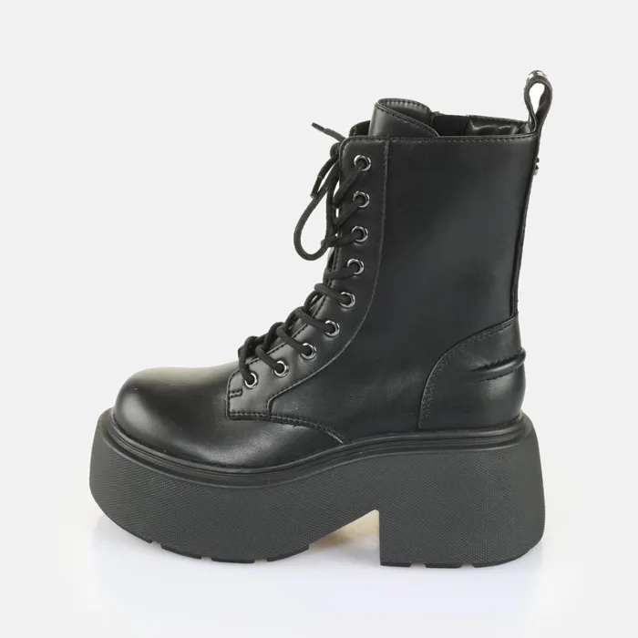 Vicious Lace Up Mid Black Buffalo Platforms