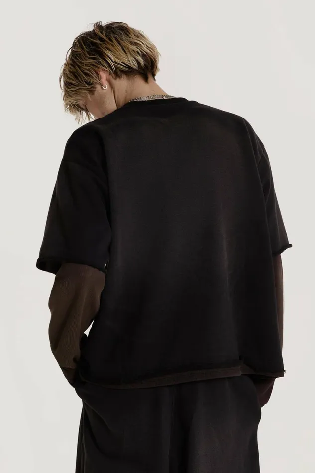 Villain Layered Sweat Black Men Jaded London TShirts