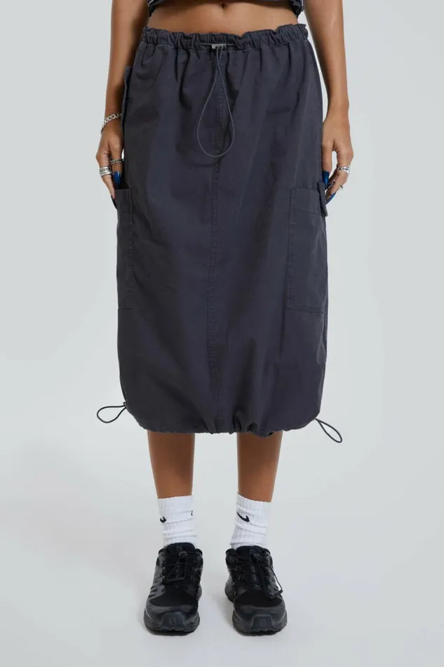 Vintage Grey Midi Cargo Skirt Grey Women Jaded London Parachute Pants Vintage Grey Midi Cargo Skirt Grey Women Jaded London Parachute Pants