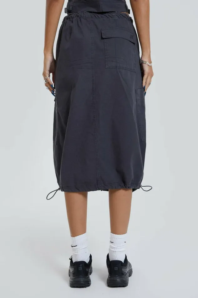Vintage Grey Midi Cargo Skirt Grey Women Jaded London Parachute Pants Vintage Grey Midi Cargo Skirt Grey Women Jaded London Parachute Pants