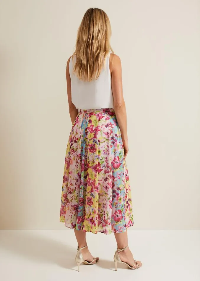 Vivianne Floral Midi Skirt Multicoloured Women Phase Eight Skirts