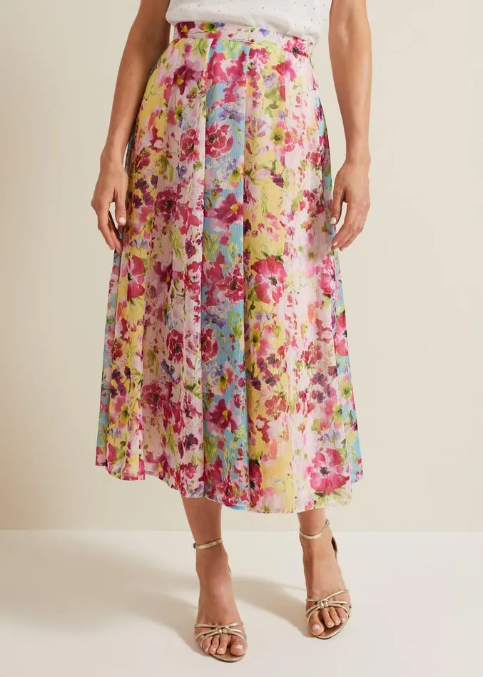 Vivianne Floral Midi Skirt Multicoloured Women Phase Eight Skirts
