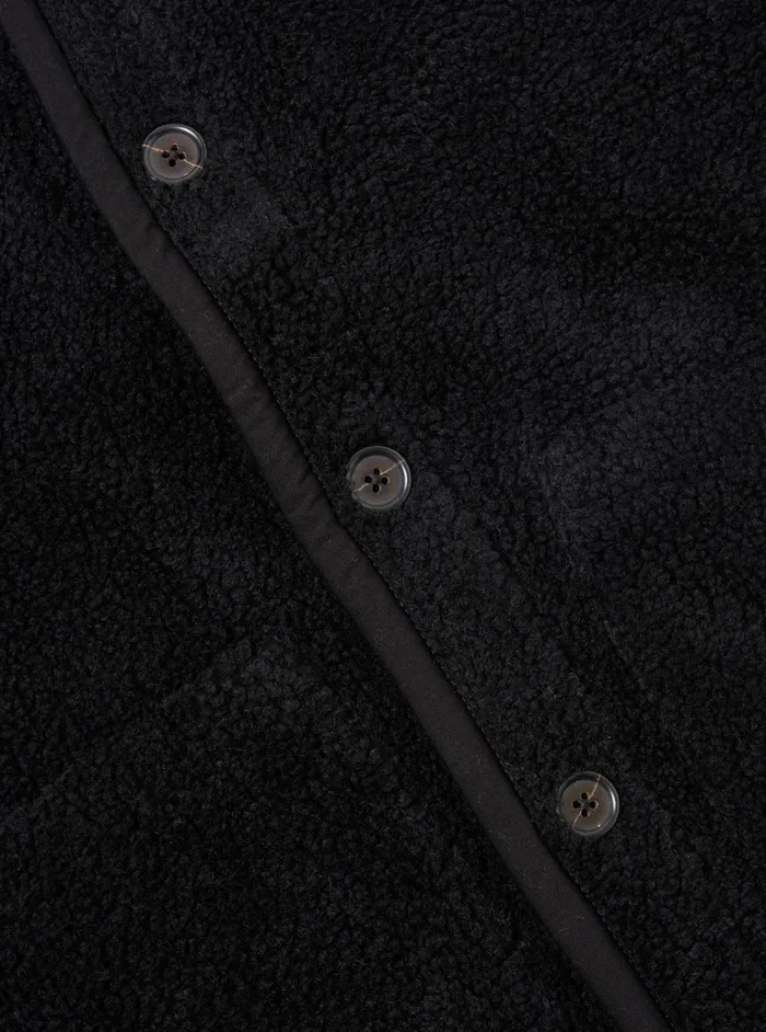 Waistcoats and Gilets Men Universal Works Universal Works Lancaster Gilet In Black Mountain Fleece